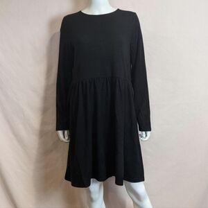Noisy May Black Fleece Long Sleeve June Mini Dress size Large